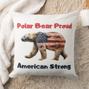Polar Bear Flag Amerika Kissen