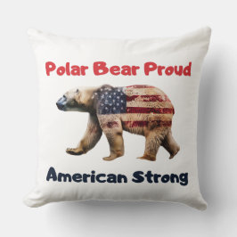 Polar Bear Flag Amerika Kissen