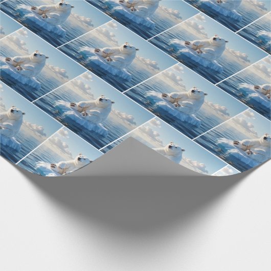 Polar Bear Floating On an Ice Floe Geschenkpapier (Ecke)