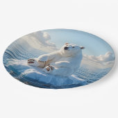 Polar Bear Floating On an Ice Floe Pappteller (Schrägansicht)