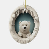 Polar Bear Flüchtige Blick-a-Boo, Weihnachten Keramik Ornament (Rechts)