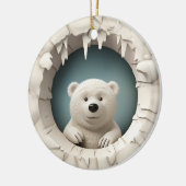 Polar Bear Flüchtige Blick-a-Boo, Weihnachten Keramik Ornament (Links)