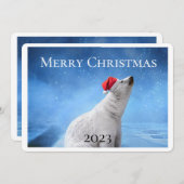 Polar Bear Foto Weihnachtsgrußkarten Feiertagskarte (Vorne/Hinten)