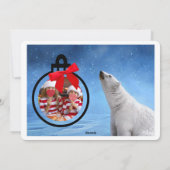 Polar Bear Foto Weihnachtsgrußkarten Feiertagskarte (Rückseite)