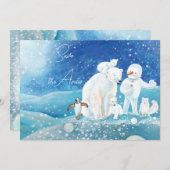 Polar Bear, Fox, Pinguin & Snowman Rettete die Ark Einladung (Vorne/Hinten)
