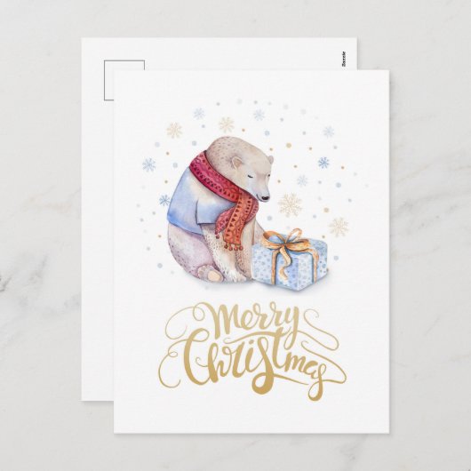 Polar Bear Frohe Weihnachten (Vorne/Hinten)