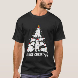 Polar Bear Frohe Weihnachtsbaum Weihnachtsmannmütz T-Shirt
