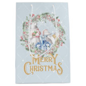 Polar Bear Frohe Weihnachtsgeschenktasche Mittlere Geschenktüte (Vorderseite)