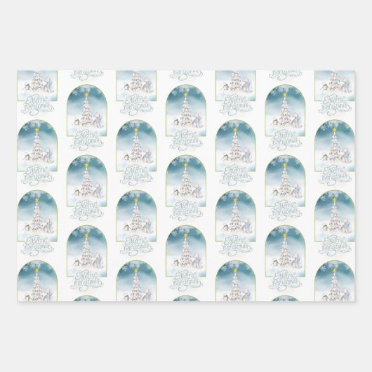 Polar Bear Frohe Weihnachtswrapping Sheets Geschenkpapier Set (Vorderseite)