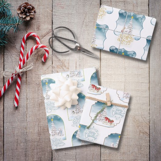 Polar Bear Frohe Weihnachtswrapping Sheets Geschenkpapier Set
