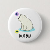 Polar Bear Funny Science Pub Button (Vorderseite)