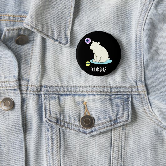 Polar Bear Funny Science Pub Dark BG Button (Beispiel)