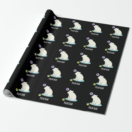 Polar Bear Funny Science Pub Dark BG Geschenkpapier (Ungerollt)
