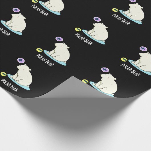 Polar Bear Funny Science Pub Dark BG Geschenkpapier (Ecke)