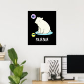Polar Bear Funny Science Pub Dark BG Poster (Heimbüro)