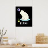 Polar Bear Funny Science Pub Dark BG Poster (Küche)