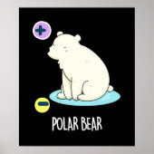Polar Bear Funny Science Pub Dark BG Poster (Vorne)