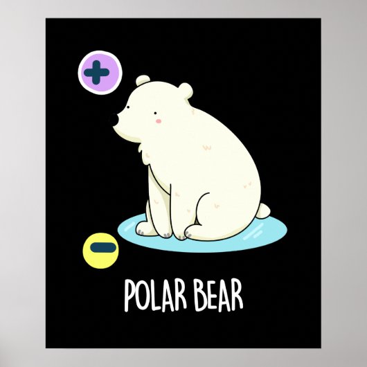Polar Bear Funny Science Pub Dark BG Poster (Vorne)