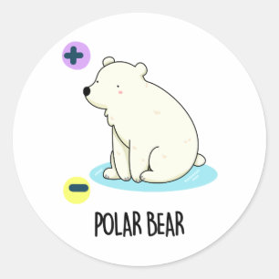 Polar Bear Funny Science Pub Runder Aufkleber