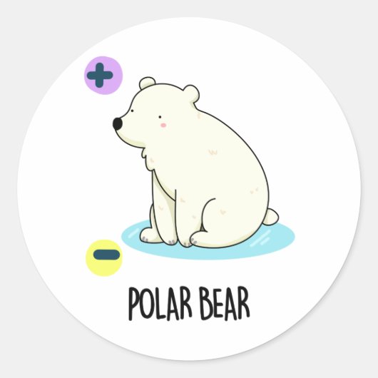 Polar Bear Funny Science Pub Runder Aufkleber (Vorderseite)