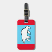 POLAR BEAR - gefährdetes Tier Arktis - rot & blau Gepäckanhänger (Vorderseite vertikal)