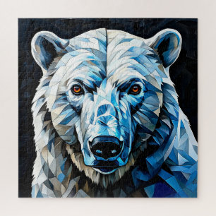 Polar Bear gesteinigtes Glas Puzzle