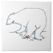 Polar Bear große Keramik Kachel (Vorderseite)