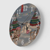 Polar Bear Große Wanduhr (Winkel)