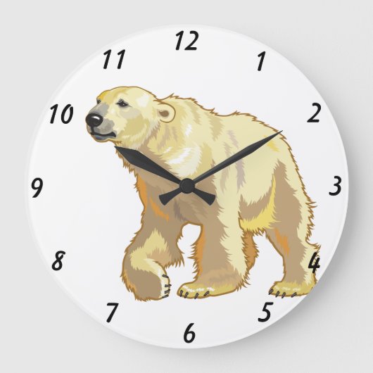 polar bear große wanduhr (Vorderseite)