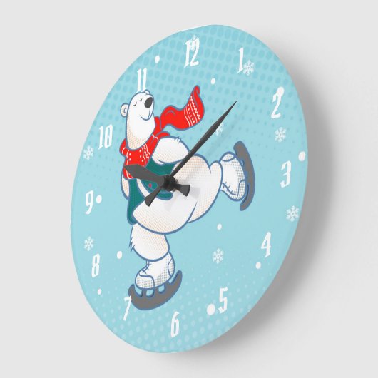 Polar Bear Große Wanduhr (Winkel)