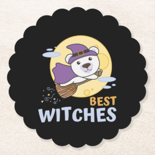 Polar Bear Halloween Hexenkind Hexen am besten Untersetzer
