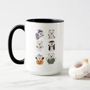 Polar Bear Halloween Hexenkürbis Pumpkin Vampire Tasse