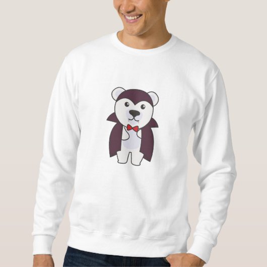 Polar Bear Halloween Niedlich Devil Kids Vampire Sweatshirt (Vorderseite)