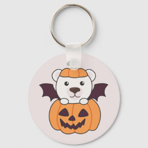 Polar Bear Halloween Pumpkin Bat Kostüm Schlüssela Schlüsselanhänger