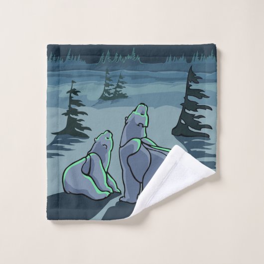 Polar Bear Handtuch Set Personalisiert Bärentücher (Waschlappen)