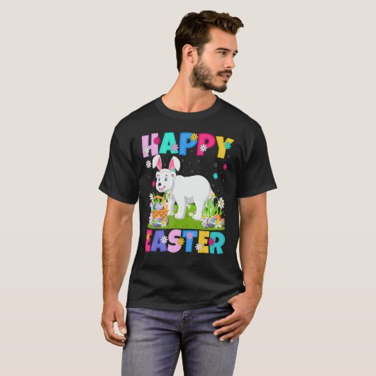 Polar Bear Happy Oster Bunny Polar Bear Oster T-Shirt (Vorne ganz)