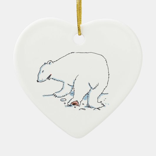 Polar Bear heart ceramic ornament (Vorne)