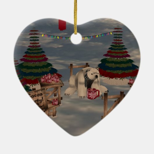 Polar Bear Heart Ornament (Hinten)