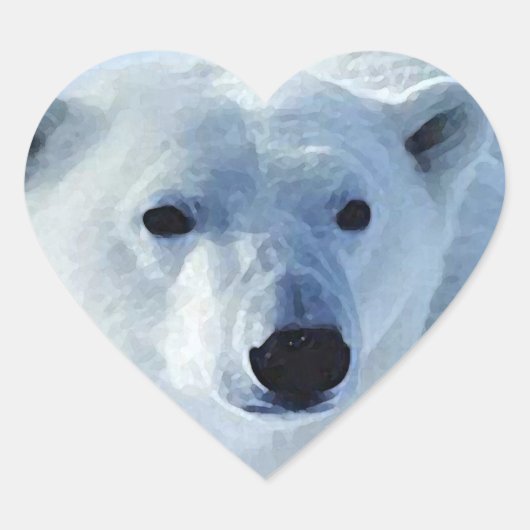 Polar Bear Heart Sticker (Vorderseite)