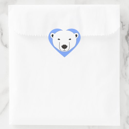 Polar Bear Herz-Aufkleber (Tasche)