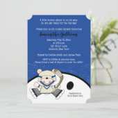 Polar Bear Hockey Sports Baby Dusche Einladung (Stehend Vorderseite)