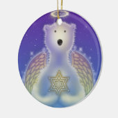 Polar Bear Holding Star Onrament Keramik Ornament (Links)