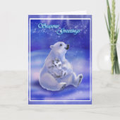 Polar Bear Hug Feiertagskarte (Vorderseite)