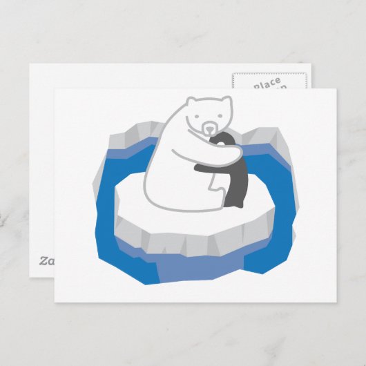 Polar Bear Hug Postkarte (Vorne/Hinten)