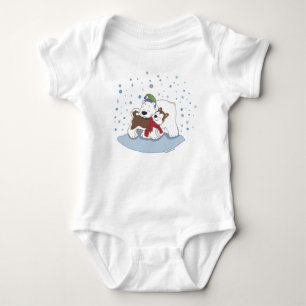 Polar Bear & Husky Friends Säugling T-Shirt Baby Strampler