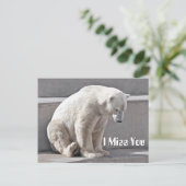 Polar Bear I Miss You Postkarte (Stehend Vorderseite)