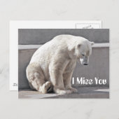 Polar Bear I Miss You Postkarte (Vorne/Hinten)