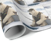 Polar Bear Ice Fishing Geschenkpapier (Rolleneckpunkt)