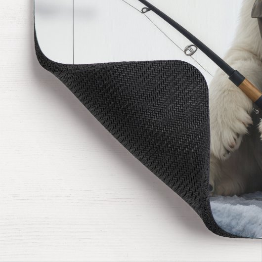 Polar Bear Ice Fishing Mousepad (Ecke)