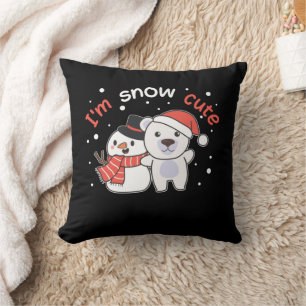 Polar Bear I'm Snow Cute Snowman Snow Pun Kissen